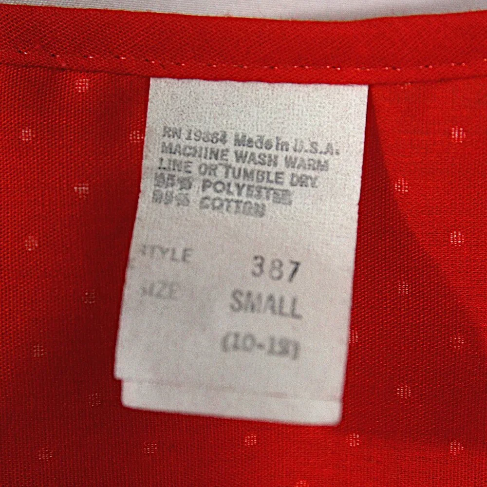Vintage Pearl Snap Polka Dot Ruffle Trim Full Apron Art Craft Smock w Pockets